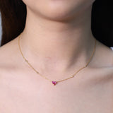 Bailey 10K Yellow Gold Square-Cut Mozambique Ruby Necklace