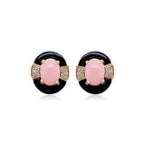 Melissa 14K Yellow Gold Oval-Cut Pink Opal Earrings