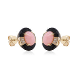 Melissa 14K Yellow Gold Oval-Cut Pink Opal Earrings
