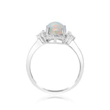 Juliet 10K White Gold Oval-Cut Ethiopian Opal Ring