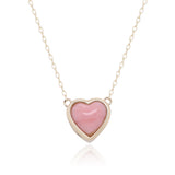 Avery 10K Yellow Gold Heart-Cut Peruvian Pink Opal  Pendant
