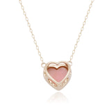 Avery 10K Yellow Gold Heart-Cut Peruvian Pink Opal  Pendant