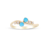 Yvette 10K Yellow Gold Round-Cut Arizona Turquoise Ring