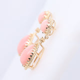 Elisa 14K Yellow Gold Pear-Cut Peruvian Pink Opal Earrings