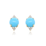 James 10K Yellow Gold Round-Cut Arizona Turquoise Earring