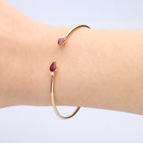Ximena 10K Yellow Gold Pear-Cut Mozambique Ruby Bangle