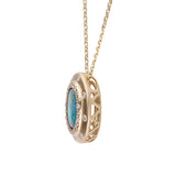 Stellar Halo Duplet Opal & Diamond Pendant
