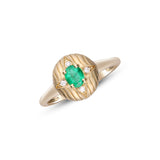 Golden Grove Oval Emerald & Diamond Dome Ring