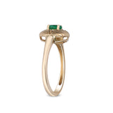 Golden Grove Oval Emerald & Diamond Dome Ring
