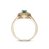 Golden Grove Oval Emerald & Diamond Dome Ring