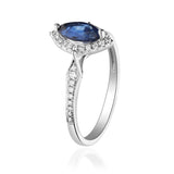 Cataleya 10K White Gold Marquise-Cut Blue Sapphire Ring
