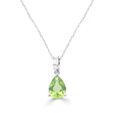Emmie 10K White Gold Pear-cut Manchurian Peridot Pendant