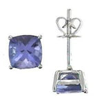 Aspen 14K White Gold Cushion-Cut Tanzanite Earrings