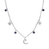 Elsie 10K White Gold Round-Cut Blue Sapphire Necklace