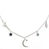 Elsie 10K White Gold Round-Cut Blue Sapphire Necklace