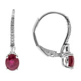 Wrenley 14K White Gold Oval-Cut Mozambique Ruby Earring