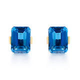 Cooper 10K Yellow Gold Emerald-Cut Brazilian London Blue Topaz Earrings