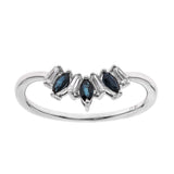 Adelaide 14K White Gold Marquise-Cut Blue Sapphire Ring