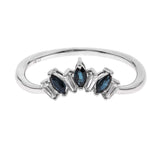 Adelaide 14K White Gold Marquise-Cut Blue Sapphire Ring
