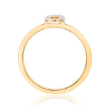O Initial 14K Yellow Gold Round-Cut White Diamond Ring
