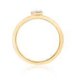 P Initial 14K Yellow Gold Round-Cut White Diamond Ring