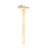 P Initial 14K Yellow Gold Round-Cut White Diamond Ring