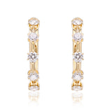 River 14K Yellow Gold Round-Cut White Diamond Earrings
