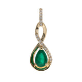 Adaline 10K Yellow Gold Pear-Cut Emerald Pendant