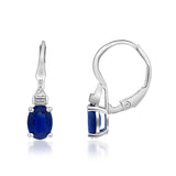 Arielle 10K White Gold Oval-Cut Ceylon Blue Sapphire Earring