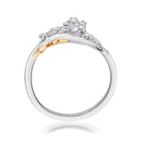 Violet 925 Sterling Silver Round-Cut White Diamond Ring