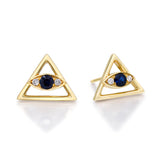 Kailani 10K Yellow Gold Round-Cut Blue Sapphire Earrings