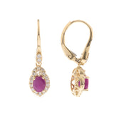 Lia 10K Yellow Gold Oval-Cut Mozambique Ruby Earring