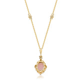 Brooklyn 14K Yellow Gold Oval-Cut Peruvian Pink Opal Pendant
