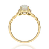 Allison 10K Yellow Gold Oval-Cut Opal Ring