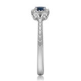 Victoria 14K White Gold Round-Cut Blue Sapphire Ring