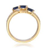 Leah 14K Yellow Gold Oval-Cut Blue Sapphire Ring