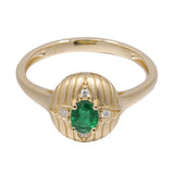 Golden Grove Oval Emerald & Diamond Dome Ring