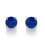 Willow 10K White Gold Round-Cut Ceylon Blue Sapphire Earrings