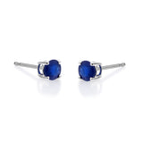 Willow 10K White Gold Round-Cut Ceylon Blue Sapphire Earrings
