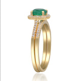 Selah 14K Yellow Gold Cushion-Cut Emerald Ring
