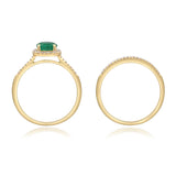 Selah 14K Yellow Gold Cushion-Cut Emerald Ring