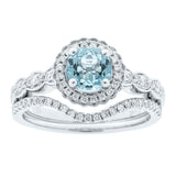 Zuri 14K White Gold Round-Cut Aquamarine Ring