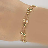 Juliet 18K Yellow Gold Round-Cut Emerald Bracelet