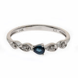 Madison 14K White Gold Pear-Cut Blue Sapphire Ring
