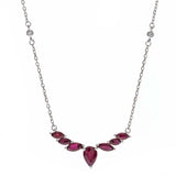 Phoebe 10K White Gold Pear-Cut Mozambique Ruby Necklace