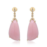 Divine Pink Opal Earrings with Diamond Accents
