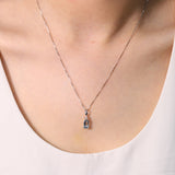 Reagan 10K White Gold Emerald-Cut Brazilian Aquamarine Pendant