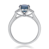 Elise 10K White Gold Round-Cut Brazilian London Blue Topaz Ring