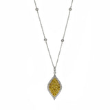 Athena 14K Two Tone Gold Round-Cut Yellow Diamond Pendant