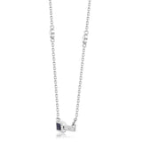 Naomi 14K White Gold Baguette-Cut Blue Sapphire Necklace